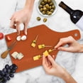 thumbnail image 4 of Orange Cutting Board, Plain Background Illustration with Warm Hot Colors Retro Style Bohemian Design Art, Decorative Tempered Glass Cutting and Serving Board, Wine Bottle Shape, Orange, by Ambesonne, 4 of 5