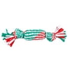 Holiday Time Dog Tube Rope Chew Toy, Red, White and Green