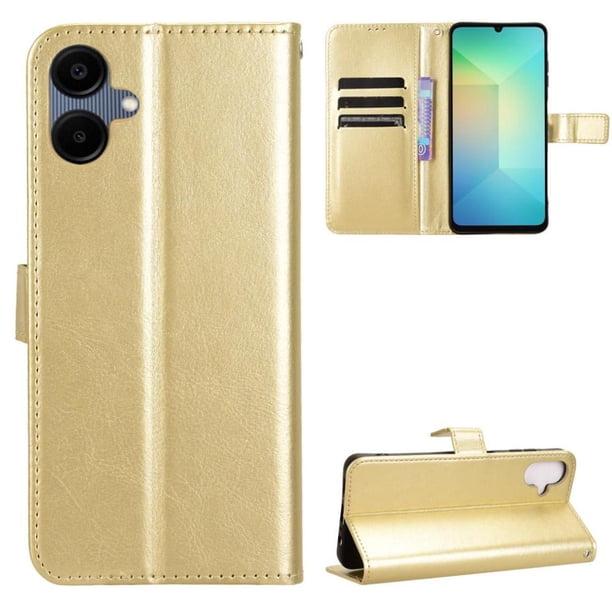 Funda tipo libro para Samsung Galaxy A06, cartera todo‑en‑uno, funda multifuncional con tarjetero y correa de muñeca desmontable
