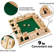1-4 Players Shut The Box Dice Game,10 Numbers Traditional Wooden Pub Bar Board Family Game Dice for and Adults
