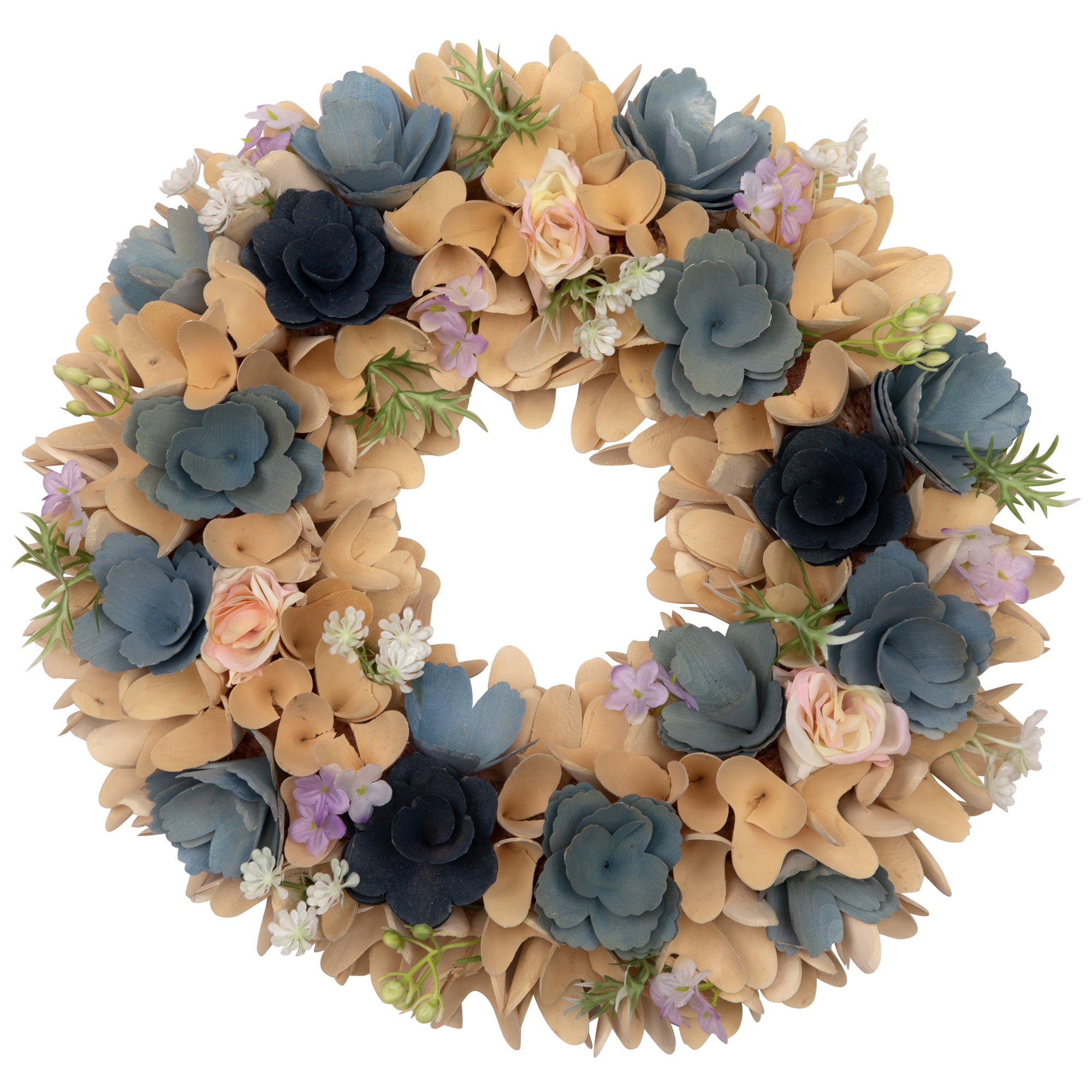 Northlight Decorative Wood Spring Artificial Plant & Flower Wreaths, Blue
