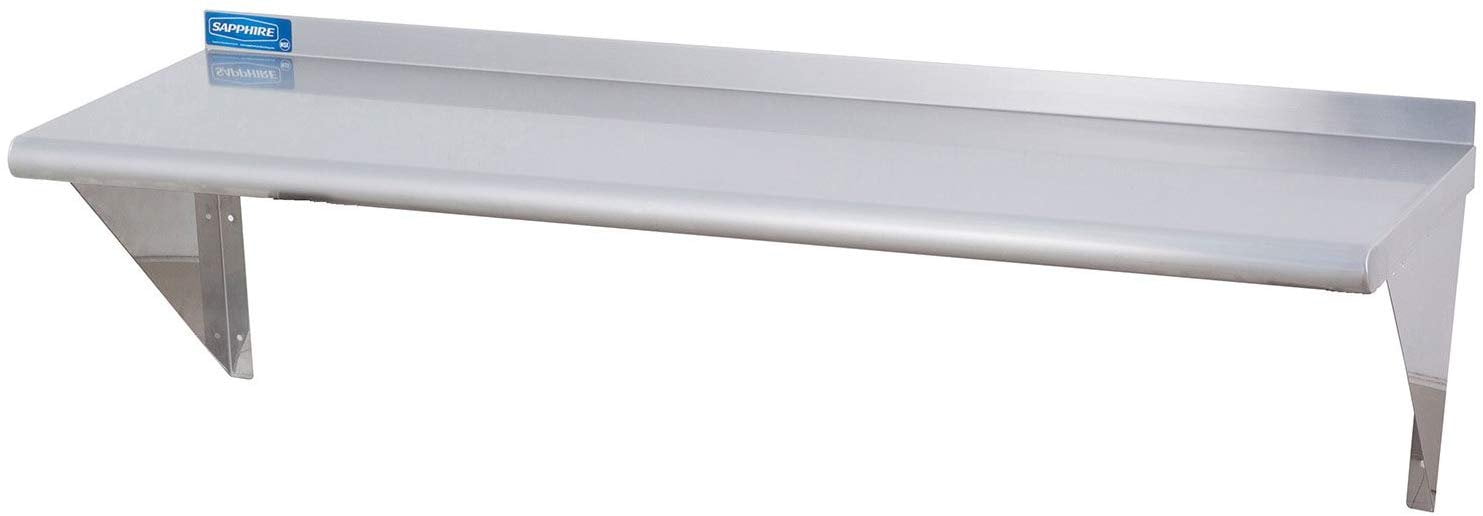 Sapphire Manufacturing Stainless Steel NSF WallMount Shelf 12" Deep x