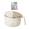 thumbnail image 2 of Tazón para sopa con tapa, accesorio de cocina, recipiente redondo para alimentos, plato para ramen con tapa. beige, 2 of 9