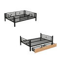 thumbnail image 6 of Metal Full Size Convertible Bunk Bed with 2 Drawers, Heavy Duty Sturdy Frame with Sturdy Guard Rail for Teens & Adults, No Box Spring Needed(Black, Full over Full), 6 of 11