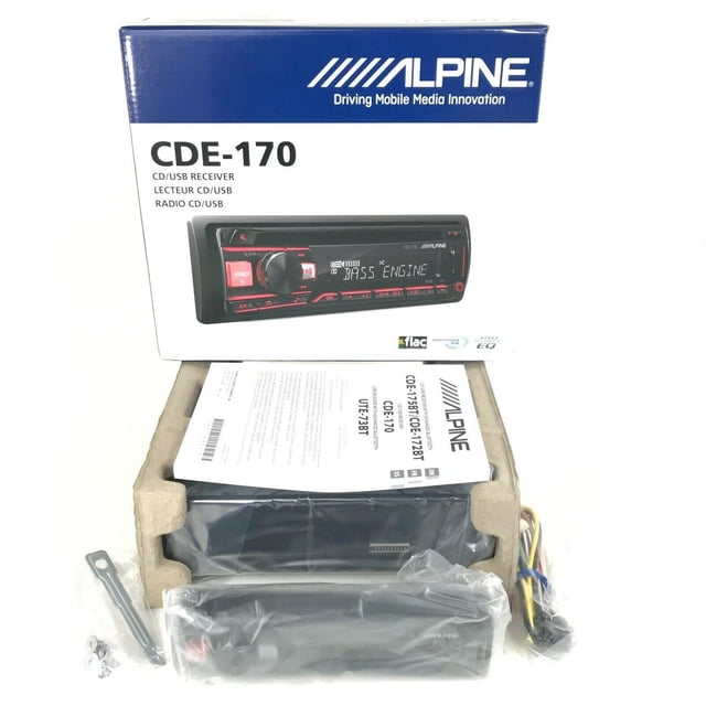 Autoestéreo Receptor 1 DIN Alpine CDE-170 con CD, USB, AUX, MP3 y RCA Alpine CDE170