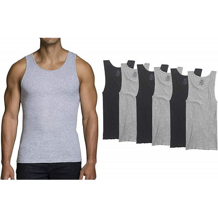 Fruit of the Loom Men's Undershirt (Medium, Black & Grey 6-Pack ...