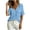 Light Blue-01, variant on Women's Short-Sleeve One-Shoulder Blouse Collar Spaghetti Strap Button Front Top Chest Patch Pocket Rolled Cuffs Shirts
