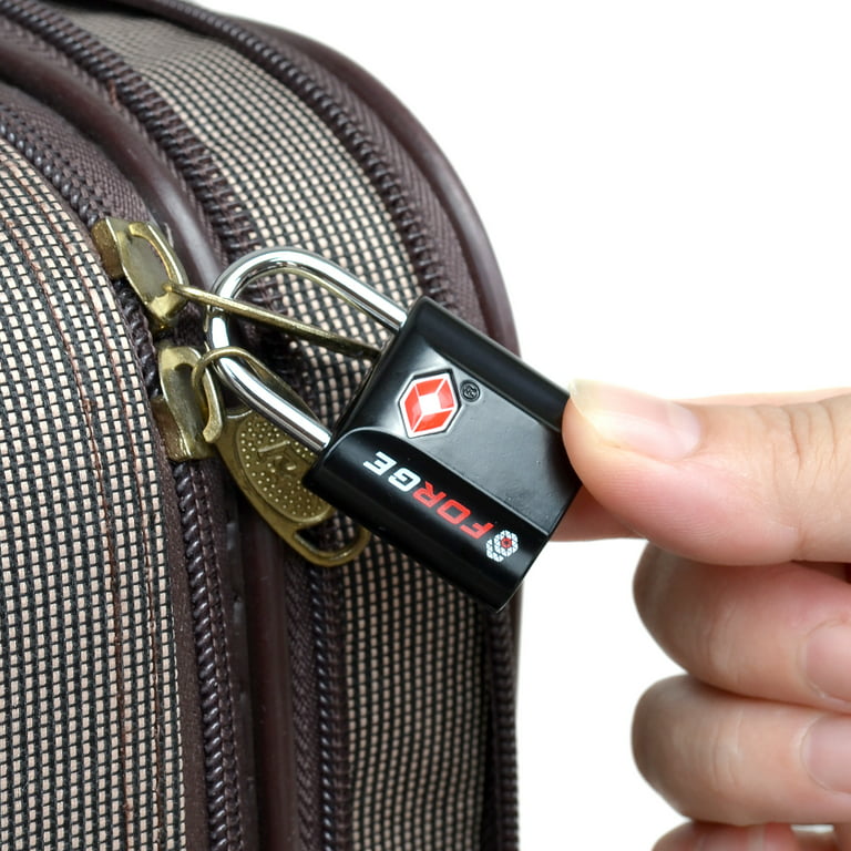TSA Approved Luggage Locks, Ultra-Secure dimple Key Travel Locks Black 4 Pack