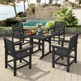 thumbnail image 4 of Carolayne 18'' HDPS Outdoor Dining Chair Set of 1, Patio Chair with Armrest for Backyard, Black, 4 of 6