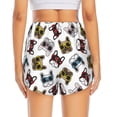 thumbnail image 4 of Uemuo Bulldog Sunglasses Face Pattern Women's Athletic Shorts High Waisted Running Shorts with Liner Pockets Gym Elastic Workout Shorts-Small, 4 of 9