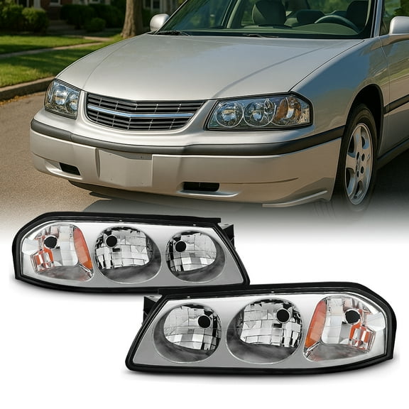 AKKON - For 2000 2001 2002 2003 2004 2005 Chevy Impala Headlights Front Lamps Directly Replacement Left Right