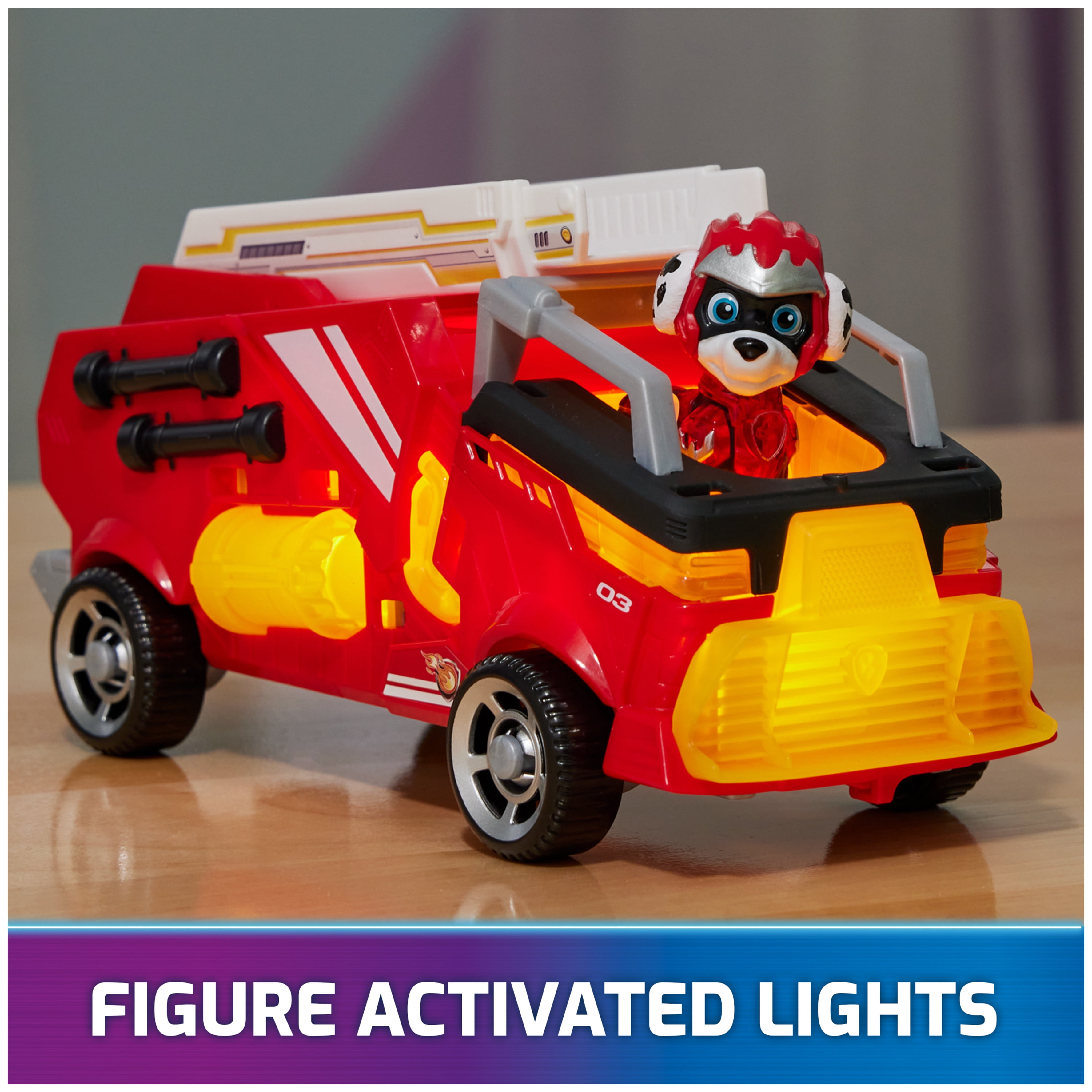 PAW Patrol: The Mighty Movie, Firetruck with Lights, Sounds & Marshall Figure, Ages 3+