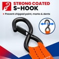 thumbnail image 3 of MOCA Heavy Duty Ratchet Tie Down Straps - 5200 Lbs Breaking Strength 1.6" x 8', with 4 Heavy Duty Ratchet Padded Handles & Coated Chromoly S Hooks & 4 Soft Loop Tie-Downs - Orange, 3 of 9