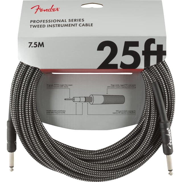 Cable de instrumentos Fender Professional Series Tweed de 25 pies