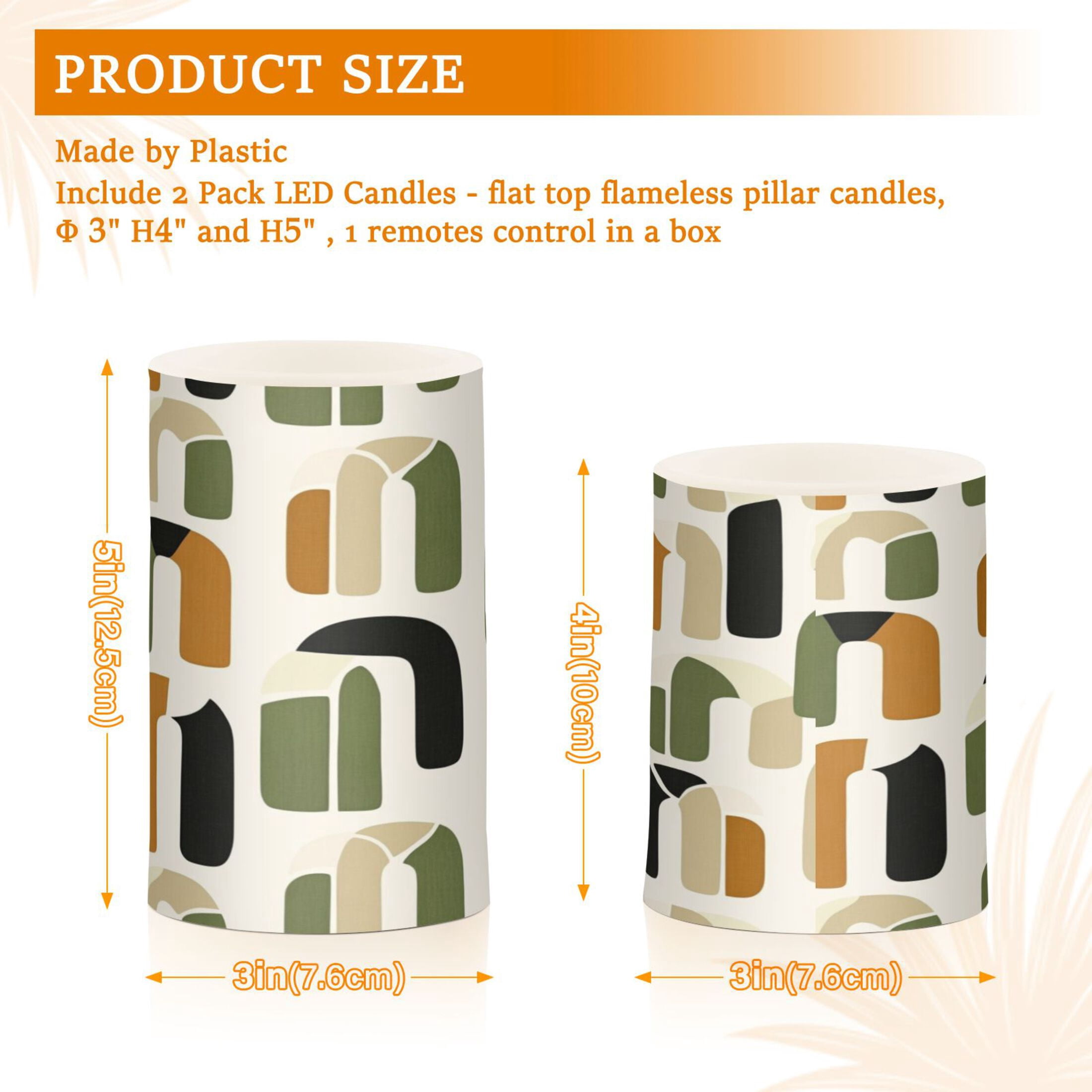 2 PCS Flameless Candles with Remote Timer LED Battery Operated Flickering Candle Light for Wedding Table Home Decoration Gifts Arch Motif