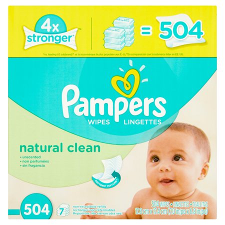 Pampers Baby Wipes Natural Clean 7X Refill 504 count