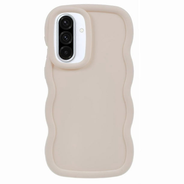 For Samsung Galaxy A36 5G A56 5G Case TPU Protective Phone Cover Unique Curly Wave Frame - Black