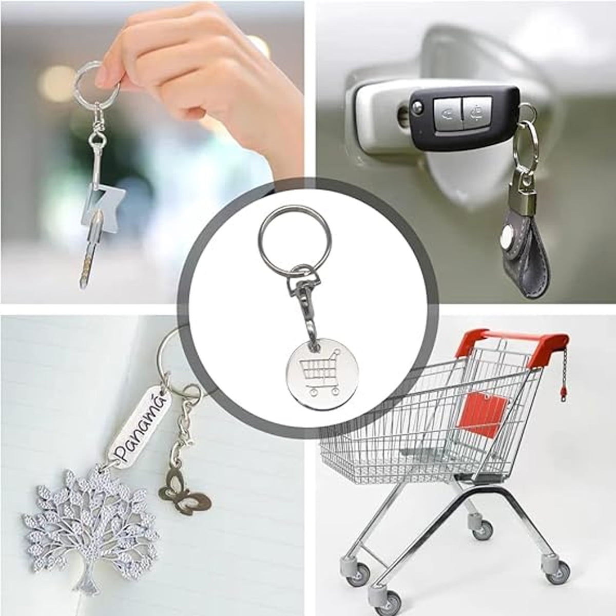 Trolley Coin Keyring Set Shopping Trolley Token Keyring