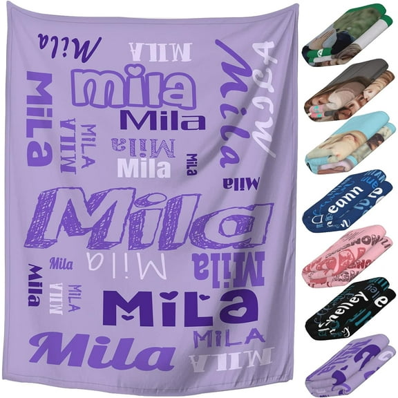 Personalized Blanket with Photo Text Custom Picture Throw Blanket Kids Adult Customized Blankets Gifts for Christmas Birthday