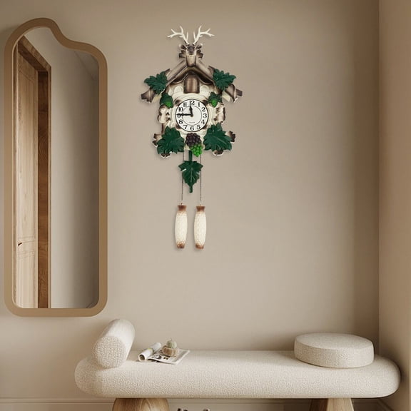 Wall-Mounted Retro Deer Head Wall Clock Without Dry Battery,Retro Large Wall Clock White