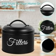 thumbnail image 4 of Gpoty Coffee Filter Holder,Stainless Steel Round Basket Coffee Filter Storage Container with Lid and Top Handle Vintage Coffee Filter Organizer Rustic Coffee Filter Jar Container, 4 of 9
