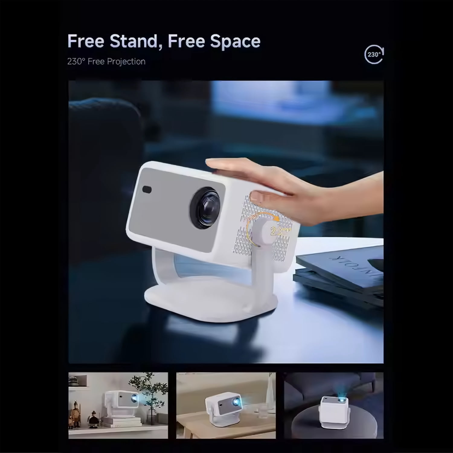 NexPlay 1080P Projector with WiFi and Bluetooth, Built-in Apps,Portable Projector for Indoor/Outdoor
