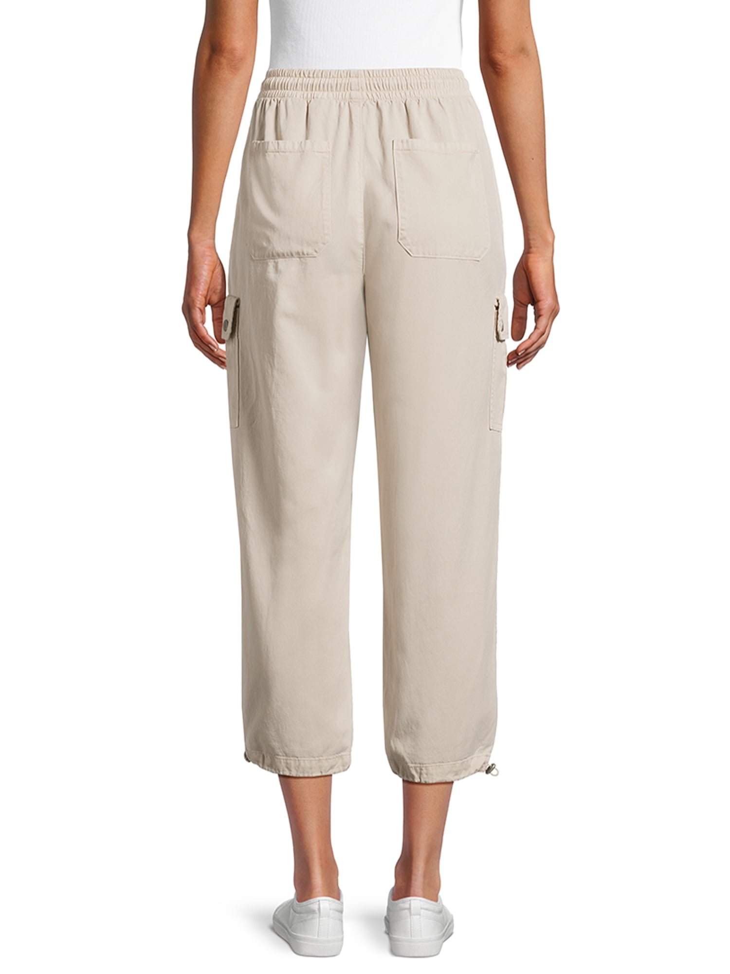 Time and Tru Women's Parachute Cargo Jogger Pants, 26", 27", 28" Inseam, Sizes XS-XXXL