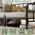 thumbnail image 4 of NESLIME 12 inch Twin Size Metal Daybed Frame, Twin Sofa Daybed Frame with Mattress Non-Slip Stoppers, Metal Slats Support, 4 of 10