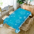 thumbnail image 4 of Nanqianyi Blue Merry Christmas Tablecloths 60 x 84 Inches, Winter White Snowflake Printed Table Cloth for Christmas & New Year Kitchen Decorations, 4 of 11