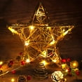thumbnail image 3 of ShenMo Star Rattan Christmas Tree Topper Natural Star Tree Topper Christmas Tree and Holiday Seasonal Decoration Suitable for General Size Christmas Tree 25cm 2pcs(G), 3 of 5