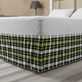 thumbnail image 1 of Abstract Bed Skirt, Square Shaped Horizontal and Vertical Lines Geometric Style Art Print, Elastic Bedskirt Dust Ruffle Wrap Around for Bedding Decor, 4 Sizes, Black Grey Lime Green, by Ambesonne, 1 of 2