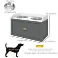 thumbnail image 3 of PawHut Large Elevated Dog Bowls with Storage, Raised Dog Bowl Stand, Grey, 3 of 10