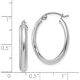 thumbnail image 5 of 14K White Gold Polished 3.5mm Oval Hoop Earrings (16 X 17) Made In Indonesia te267, 5 of 6