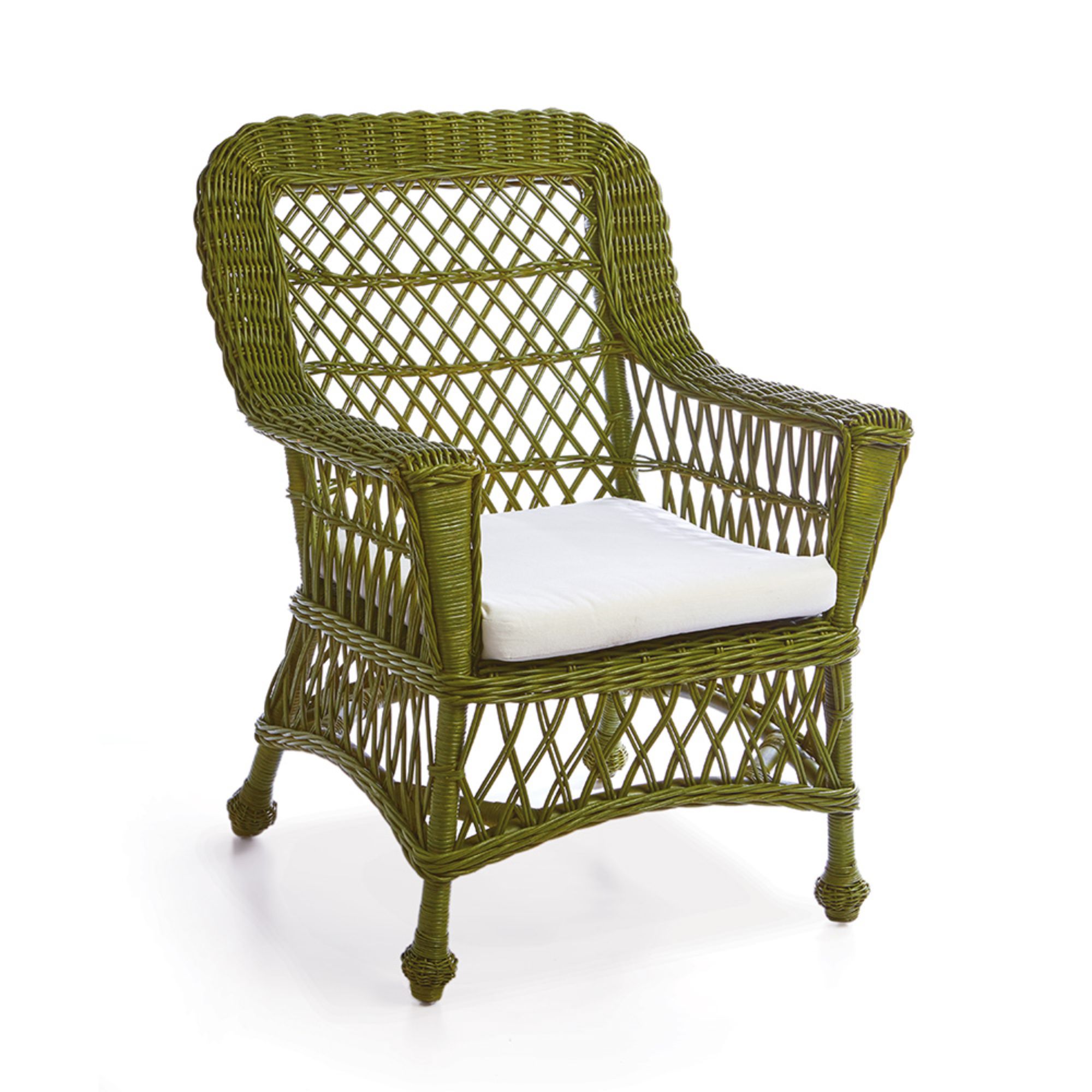 36" Green and Ivory Classical Arm Chair with Cushion - Walmart.com