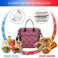 thumbnail image 4 of Black and Pink Leopard Print Insulated Leakproof Lunch Box for Women, Large Lunch Bag for Tween Teen Adult, Loncheras Para Mujer for Work Beach Travel Picnic Camping, 4 of 6