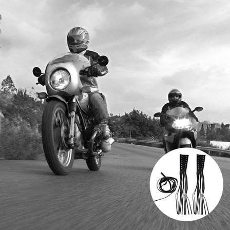 LULULION 1Pair Motorcycle Handlebar Covers Black Anti Slip with Fringe Design