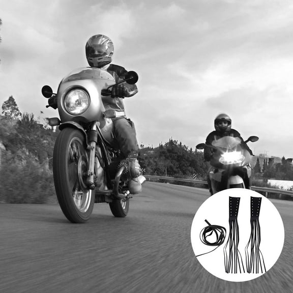 LULULION 1Pair Motorcycle Handlebar Covers Black Anti Slip with Fringe Design