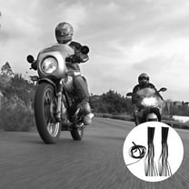LULULION 1Pair Motorcycle Handlebar Covers Black Anti Slip with Fringe Design