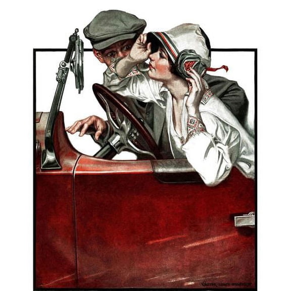 "Woman Driver" Painting Print on Wrapped Canvas