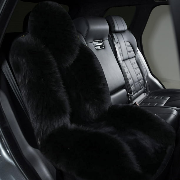 Funda de asiento de coche Cola Almohadilla protectora de felpa Negro 135 cm x 50 cm