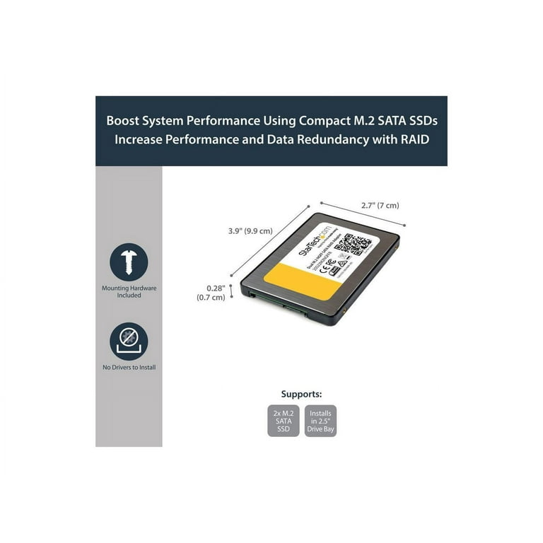 StarTech.com Dual M.2 SATA Adapter with RAID - 2x M.2 SSDs