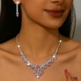 thumbnail image 2 of Prom Jewelry Set for Women Rhinestone Necklace Earrings Set Sparkling Silver Crystal Necklace Earrings Sets Bridal Wedding Prom Costume Jewelry Sets for Women, 2 of 6