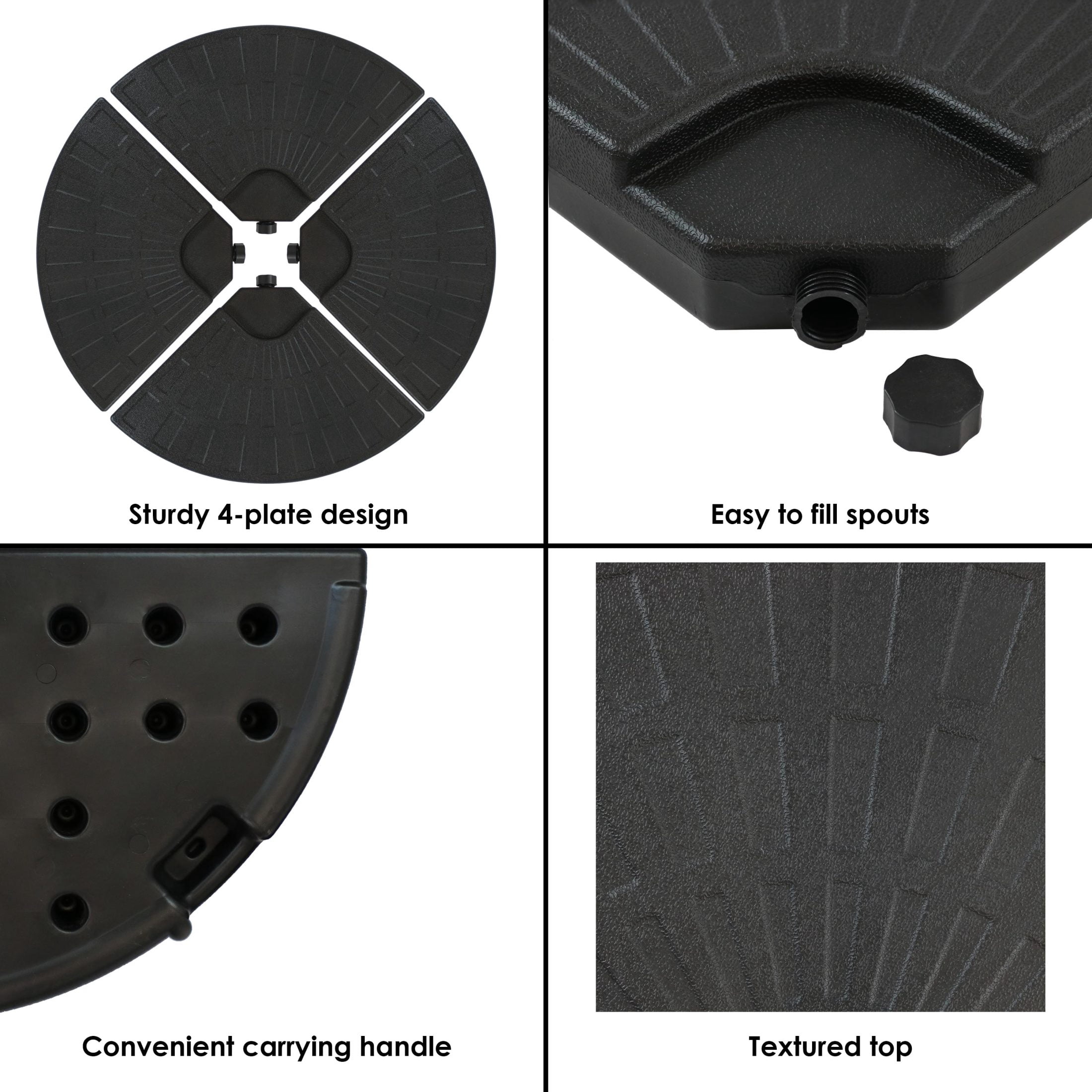 Sunnydaze Water/Sand Offset Cantilever Umbrella Base Plate Weight Set