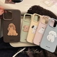 thumbnail image 2 of ins style simple puppy 15pro max apple 16 mobile phone case silicone iphone14 suitable for 13 three-dimensional niche, 2 of 10