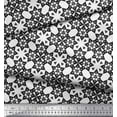 thumbnail image 2 of Soimoi Black Cotton Cambric Fabric Geometrical Star Geometric Print Fabric by the Yard 56 Inch Wide, 2 of 3