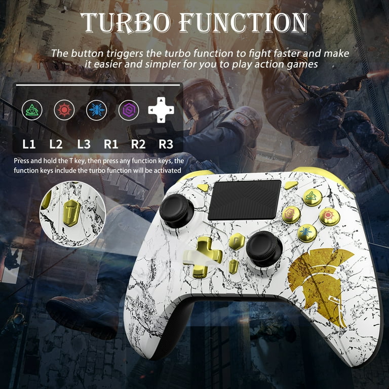 Wireless Controller for PS4 Support Turbo Function Compatible with PlayStation 4 Slim Pro Windows PC