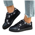 thumbnail image 2 of Mesh Skate Sneakers for Women Denim Patchwork Casual Lace up Tennis Shoes for School Walking Every Day Wear, 2 of 8