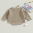 thumbnail image 4 of Nouveau-né Bébé Garçons Filles Pull Rompers Lettre Col Rond Manches Longues Tricot Combinaisons Automne Vêtements Bodysuits, 4 of 7