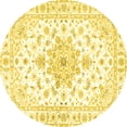 thumbnail image 1 of Ahgly Company Machine Washable Indoor Round Persian Yellow Traditional Area Rugs, 6' Round, 1 of 4