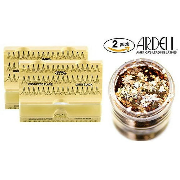 Ardell INDIVIDUALS Lashes (2-PACK with bonus Skin/Hair GLITTER) - Medium Black #65062 (2-PACK)